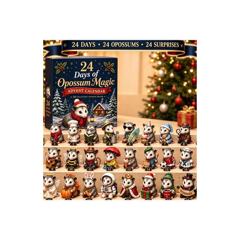 Christmas Opossums Advent Calendar — gift set