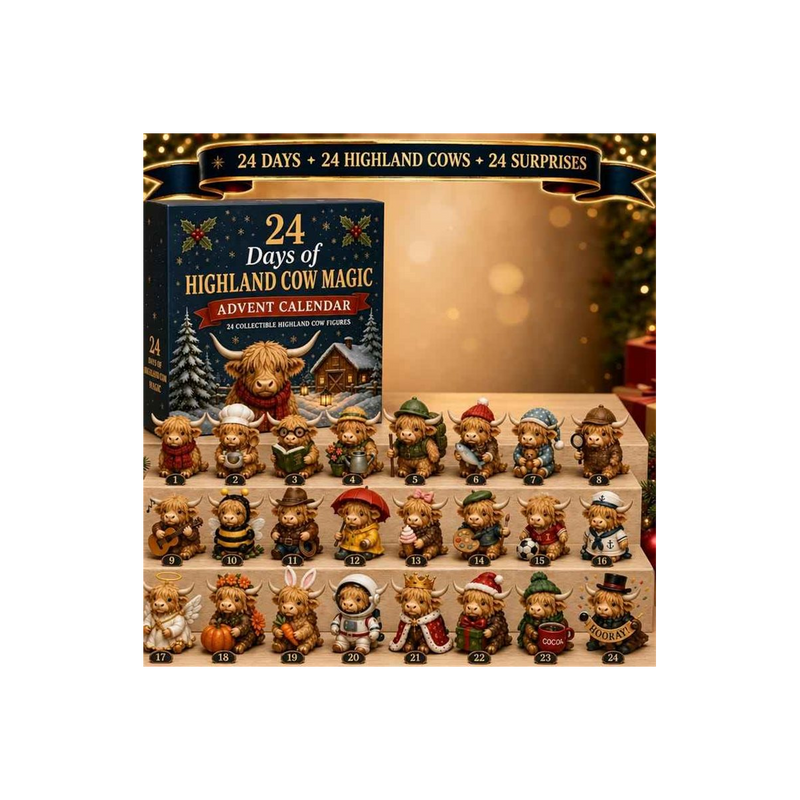 Christmas Highland Cows Advent Calendar — gift set