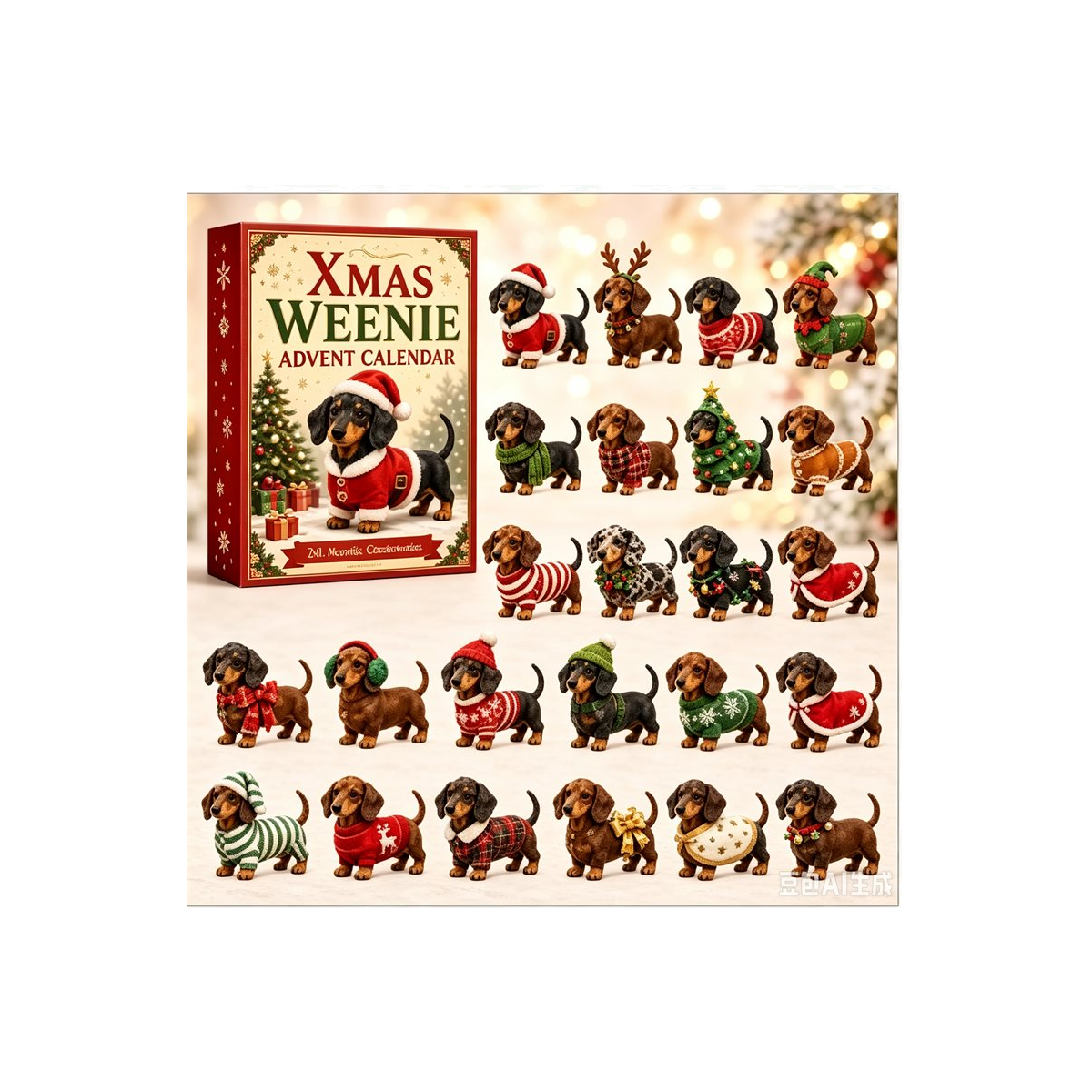 DFY retail hero v2 — Dachshund Advent Calendar — original artwork