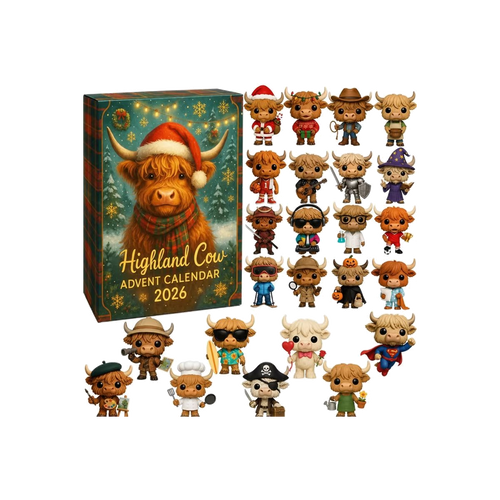 DFY retail hero v2 — Highland Cow Advent Calendar — original artwork