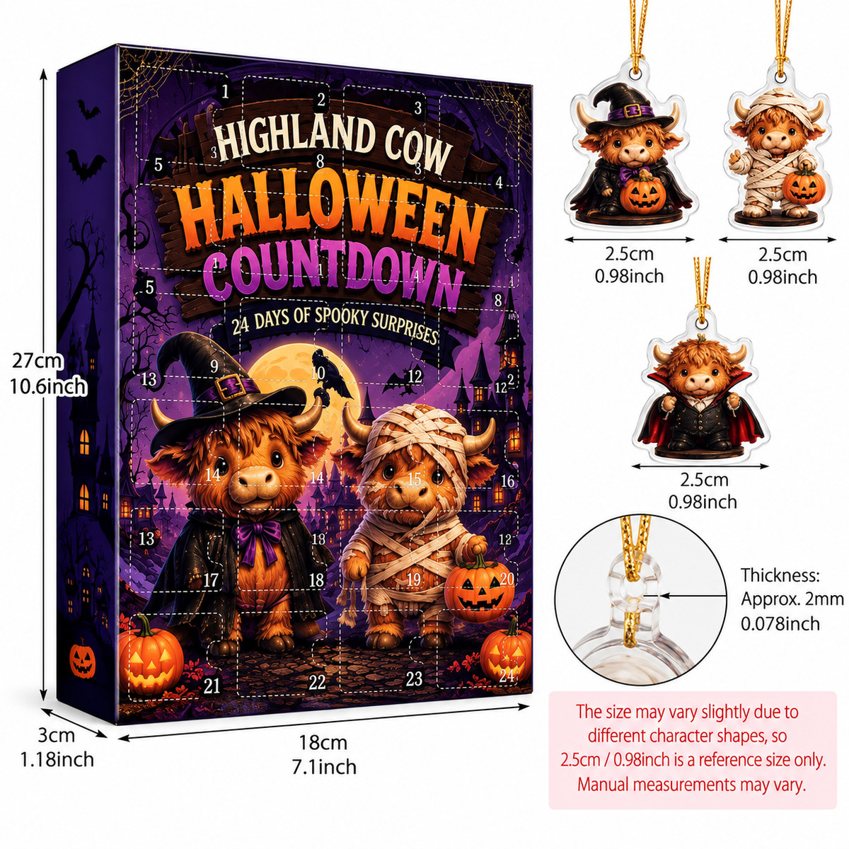 Halloween Highland Cow Advent Calendar