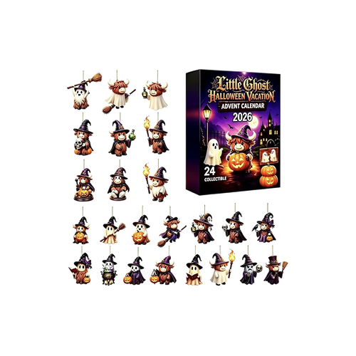 DFY retail hero v2 — Witch Hat Highland Cow Advent Calendar — original artwork