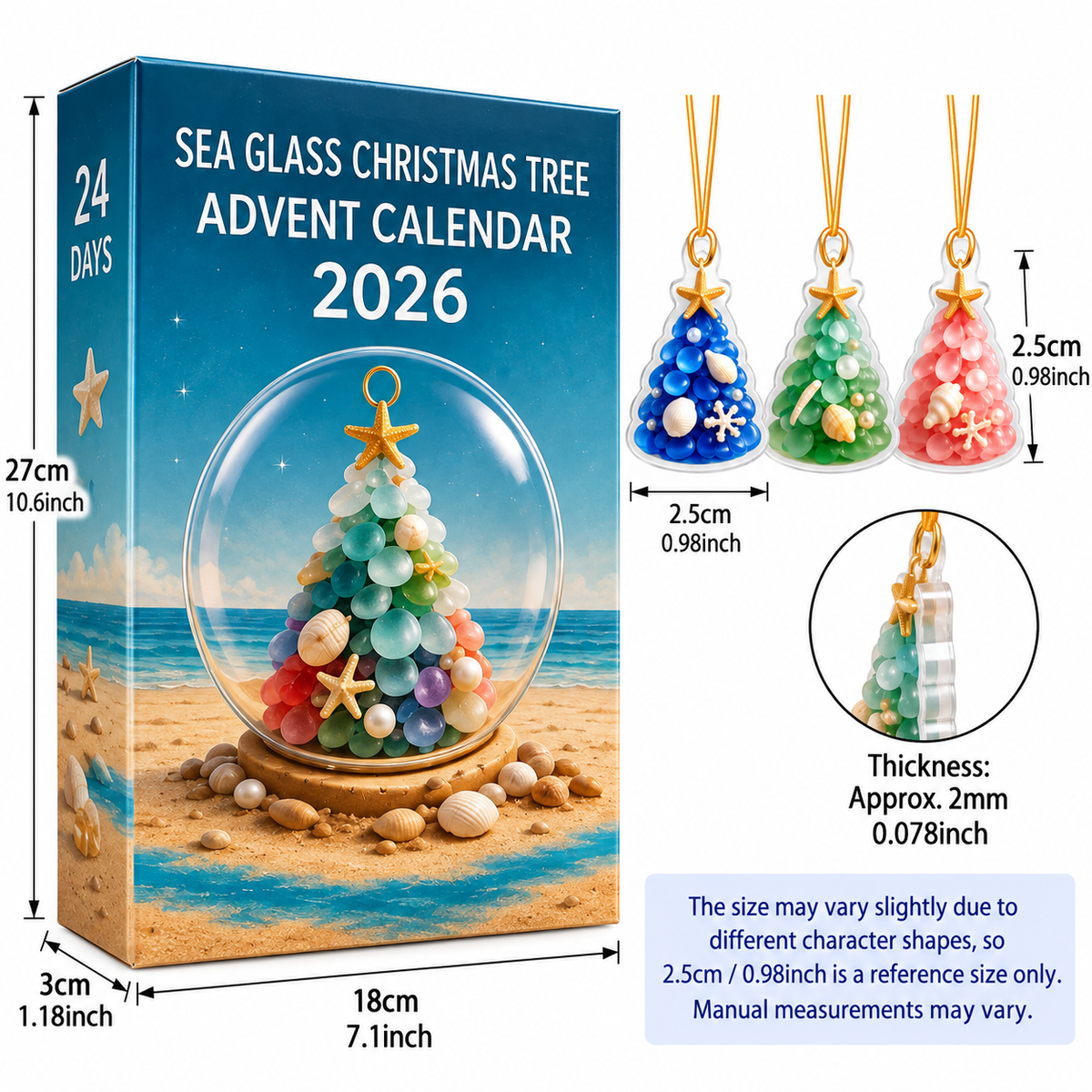 Sea Glass Mini Charm Advent Calendar