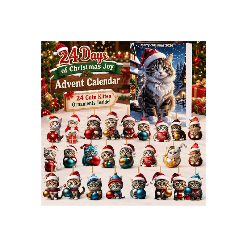 Christmas Kitten Advent Calendar — gift set