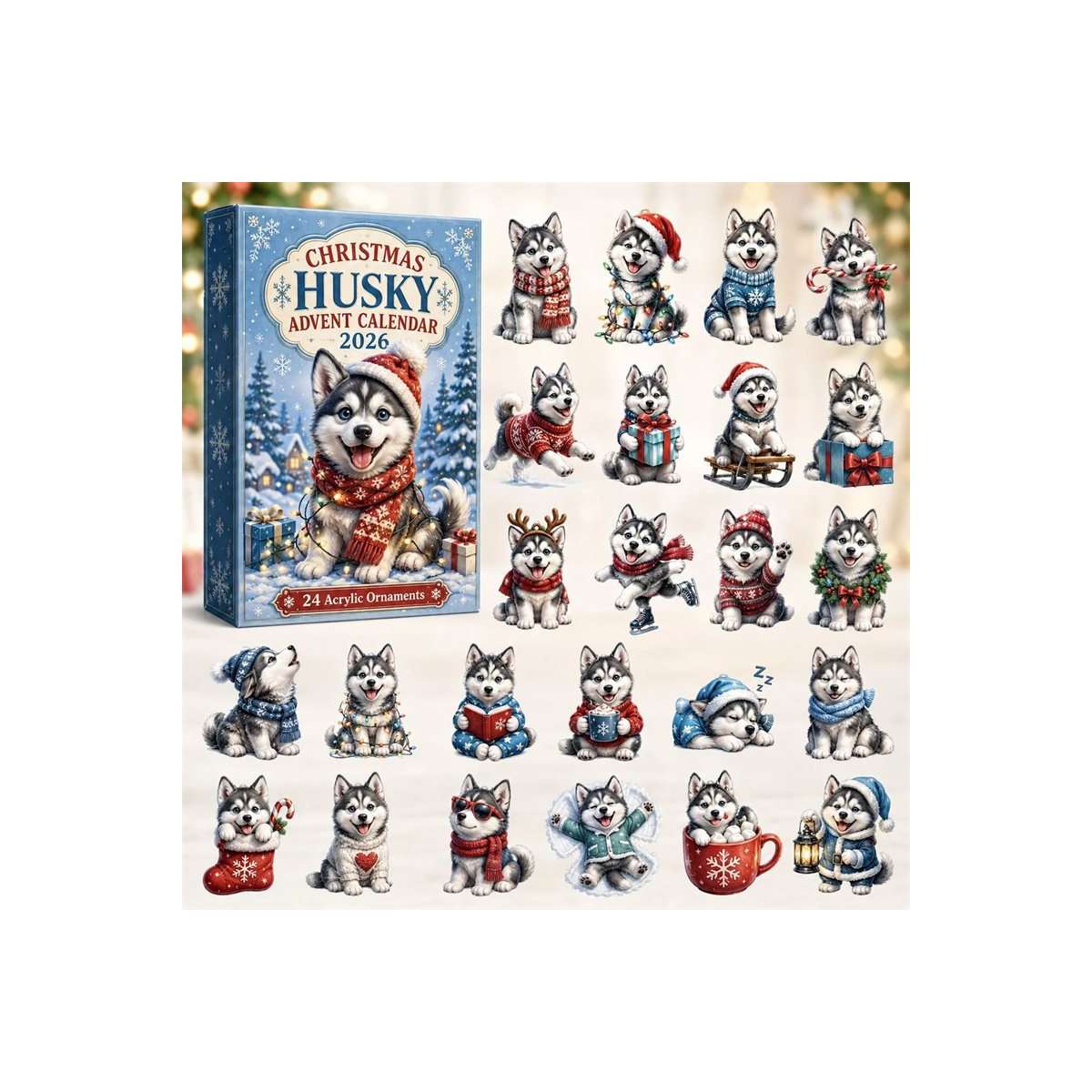 DFY retail hero v2 — Christmas Husky Advent Calendar — original artwork
