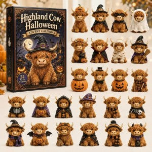 Highland Cow Witch Hat Advent Calendar