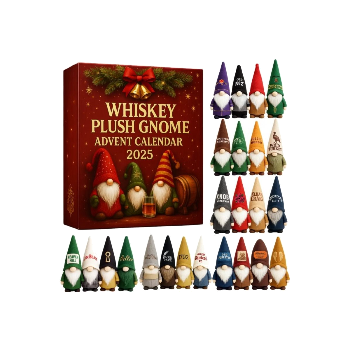 DFY retail hero v2 — Whiskey Plush Gnome Advent Calendar — original artwork