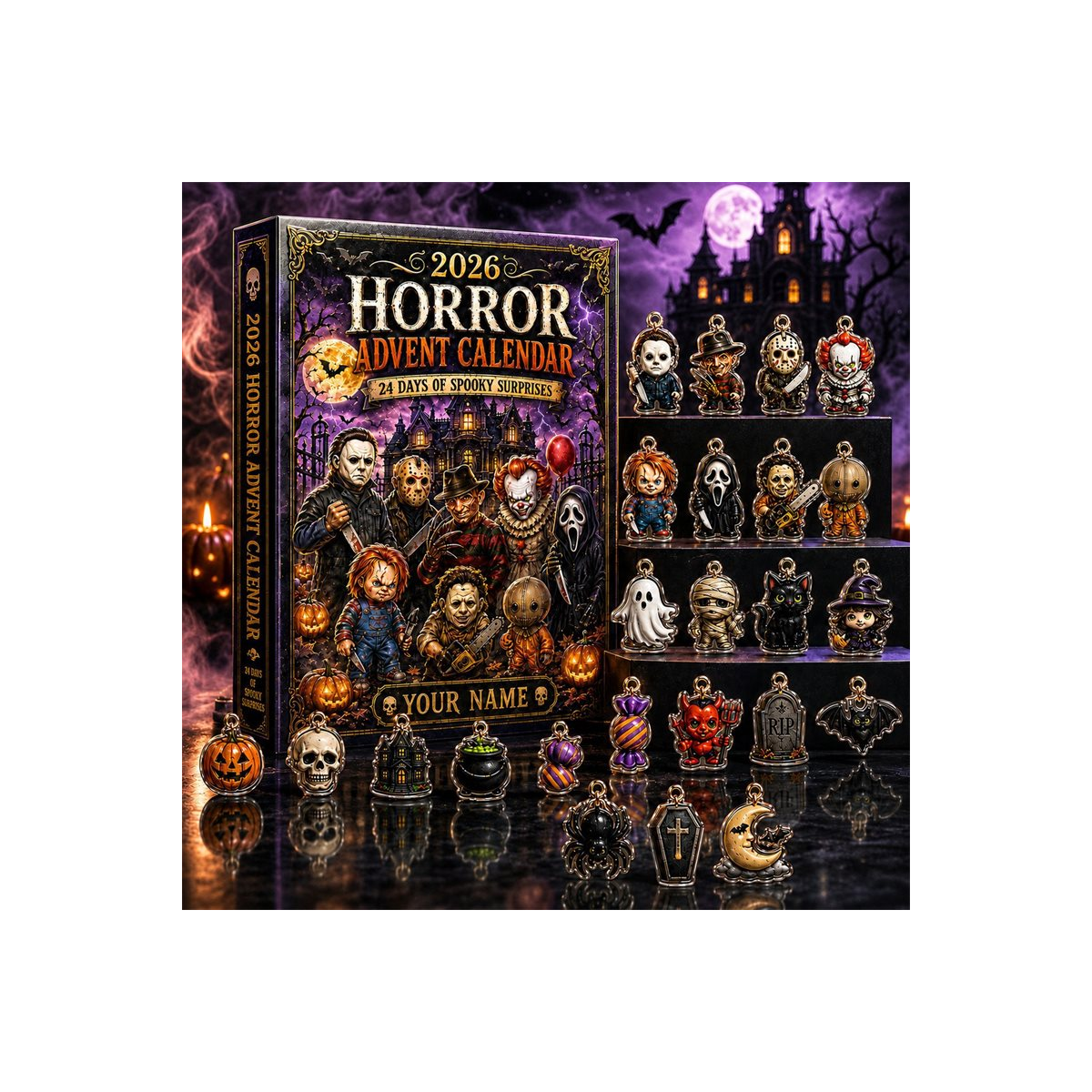 DFY retail hero v2 — Horror Character Candy Advent Calendar — original artwork