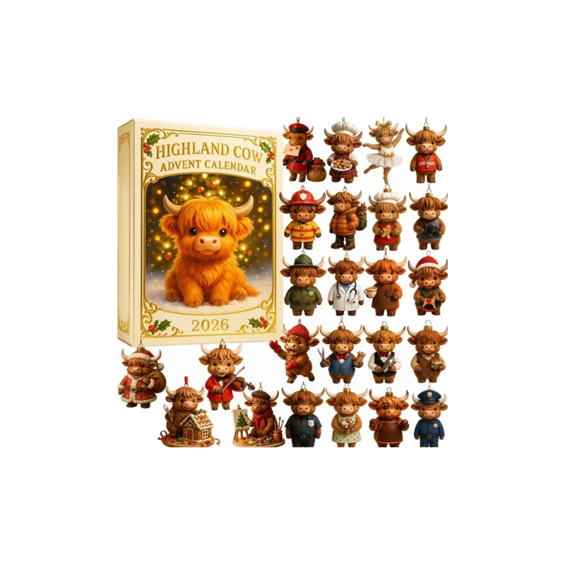 Highland Cows Advent Calendar — gift set