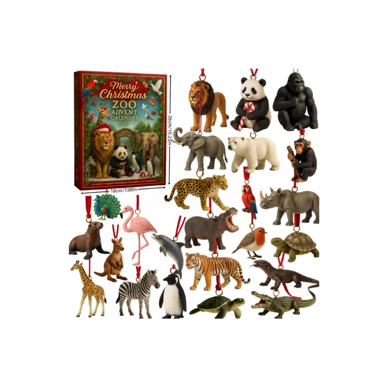 Christmas Zoo Animals Advent Calendar — gift set