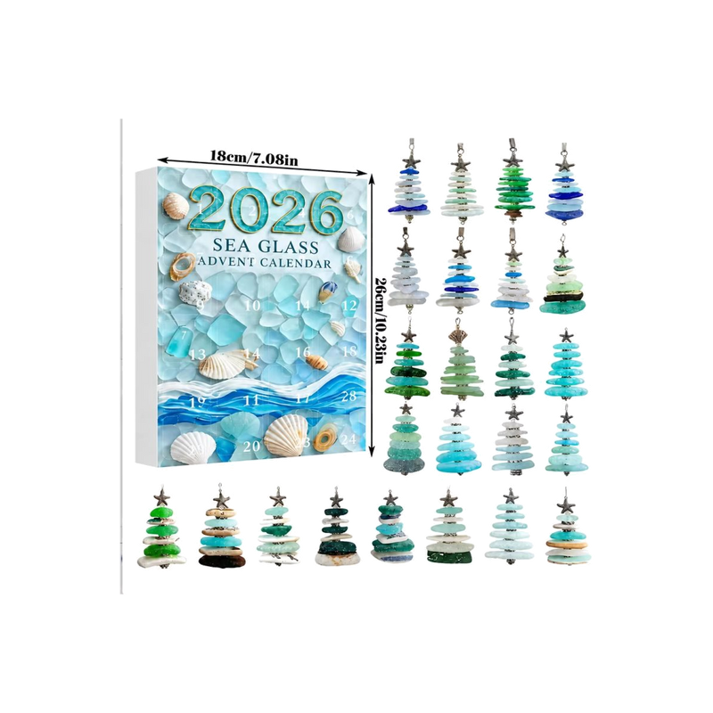 Sea Glass Christmas Trees Advent Calendar — gift set